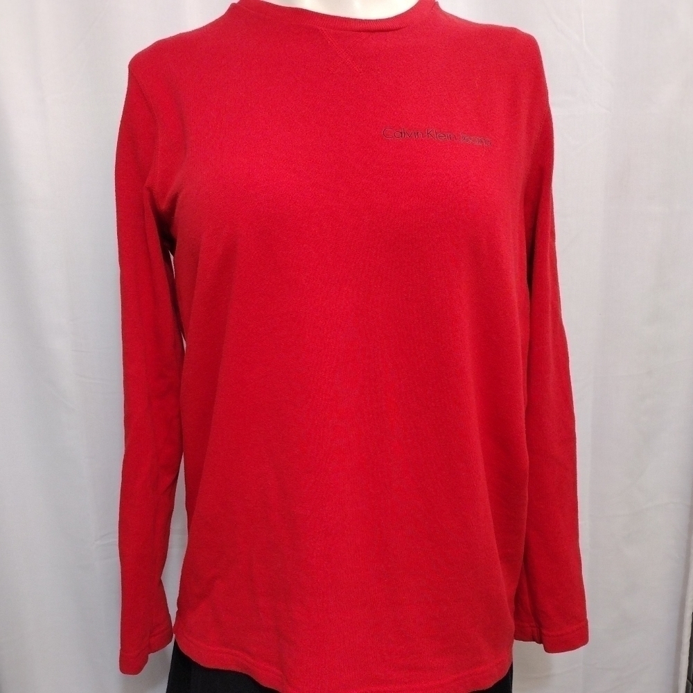 Calvin Klein Red Long Sleeve Sweatshirt Women's Size Medium